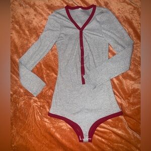 Grey Long Sleeve Bodysuit